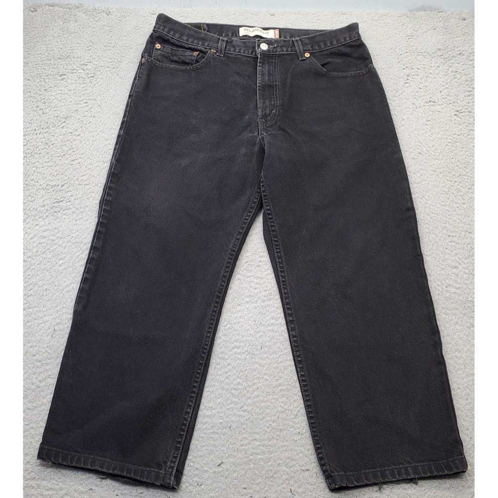 Levi's 550 Jeans Mens 36x30 Black Denim Red Tab Relaxed Fit Streetwear Grunge